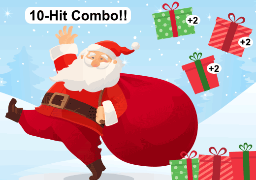 Combo meter fills and gifts appear to smash